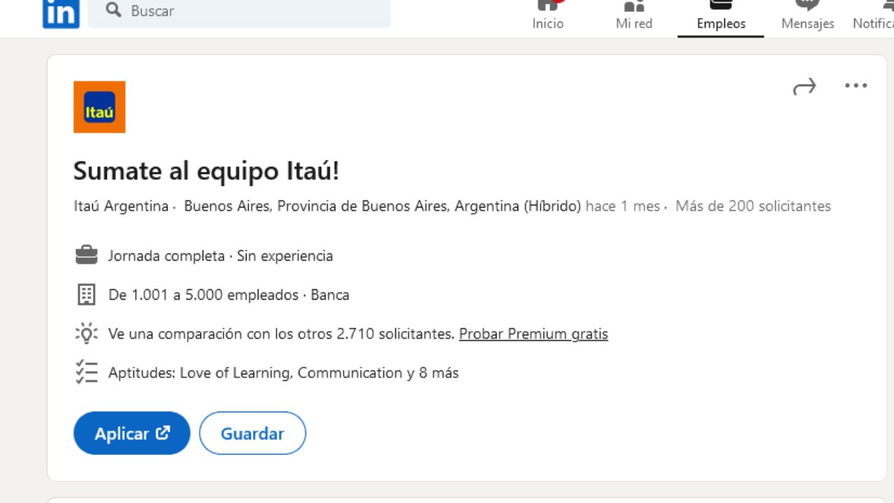 Sumate al equipo Itaú
